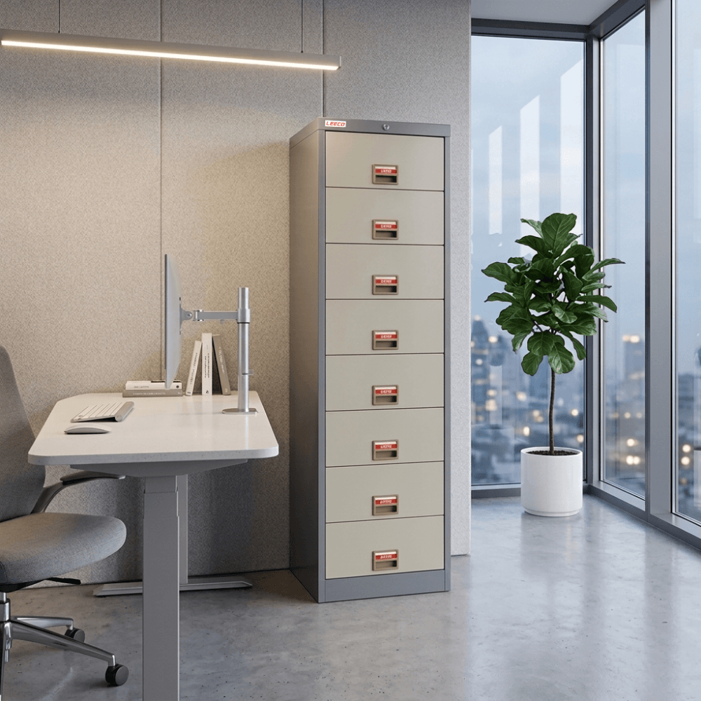 ตู้เก็บเอกสาร 8 ลิ้นชัก LEECO CT-308 เทาสลับ